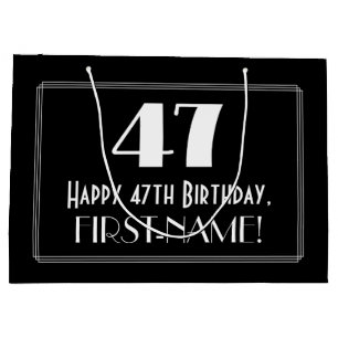 Bolsa De Regalo Grande 47 Aniversario: Estilo inspirado en el Art Deco "4