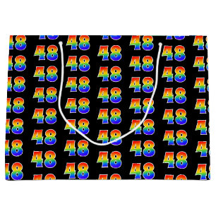 Bolsa De Regalo Grande 48 Aniversario del Arcoiris divertido número 48 Pa