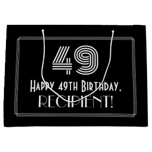 Bolsa De Regalo Grande 49º cumpleaños — Aspecto inspirado en el Art Deco