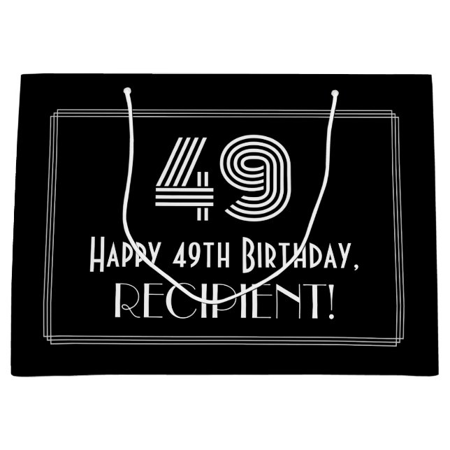 Bolsa De Regalo Grande 49º cumpleaños — Aspecto inspirado en el Art Deco  (Anverso)