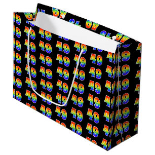 Bolsa De Regalo Grande 49 Aniversario del Arcoiris divertido número 49 Pa
