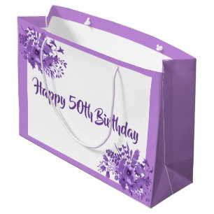 Bolsa De Regalo Grande 50.ª morada de cumpleaños