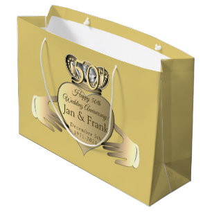 Bolsa De Regalo Grande 50.º Aniversario Boda de Golden Claddaugh