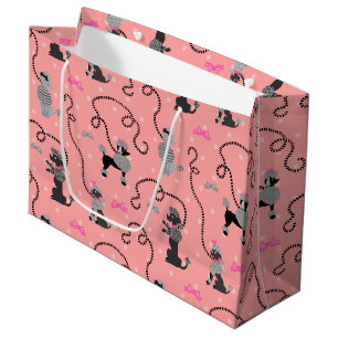 Bolsa De Regalo Grande 50s modelo rosado de la falda del caniche y negro
