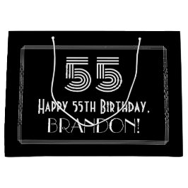Bolsa De Regalo Grande 55º cumpleaños — Aspecto inspirado en el Art Deco 