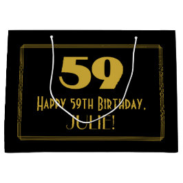 Bolsa De Regalo Grande 59º cumpleaños — Aspecto inspirado en el Art Deco 