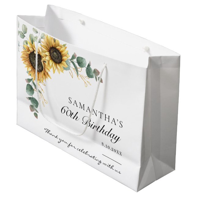 Bolsa De Regalo Grande 60.º Fiesta de Eucaliptus Sunflower (Angulo Anverso)