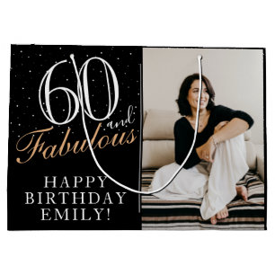 Bolsa De Regalo Grande 60 y Fabulous Elegant 60th Birthday 2 Photo