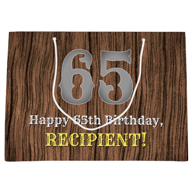 Bolsa De Regalo Grande 65.º cumpleaños: País de aspecto inspirado por Occ (Anverso)