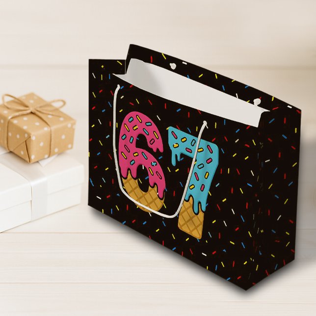 Bolsa De Regalo Grande 67 Gracioso Meme Ice Cream Seis Siete Gen Alpha (Subido por el creador)