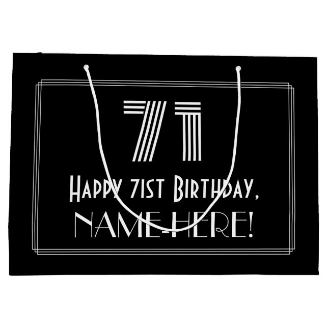 Bolsa De Regalo Grande 71 Aniversario — Aspecto inspirado por el Art Deco (Reverso)