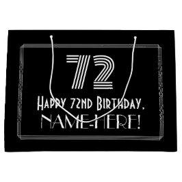 Bolsa De Regalo Grande 72º cumpleaños — Aspecto inspirado en el Art Deco 