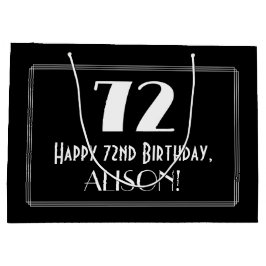 Bolsa De Regalo Grande 72.º cumpleaños: nombre del estilo inspirado en el