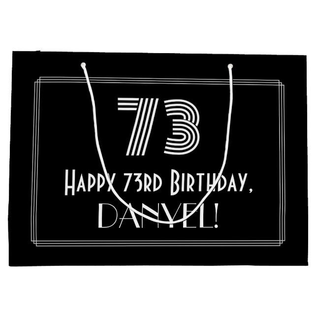 Bolsa De Regalo Grande 73 Aniversario — Aspecto inspirado por el Art Deco (Reverso)