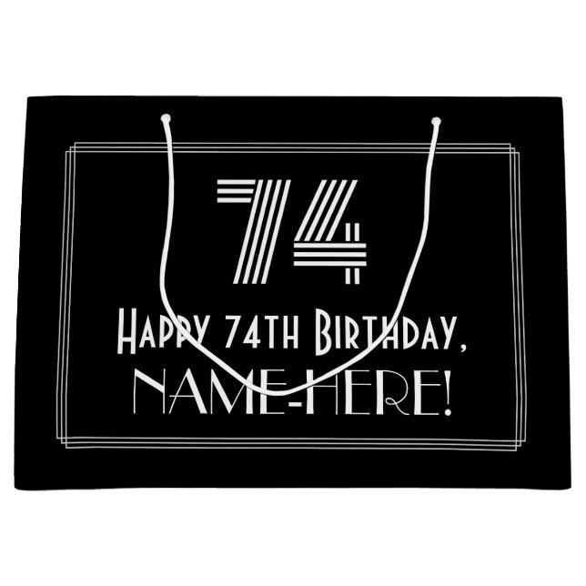 Bolsa De Regalo Grande 74º cumpleaños — Aspecto inspirado en el Art Deco  (Anverso)