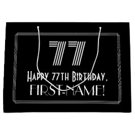 Bolsa De Regalo Grande 77º cumpleaños — Aspecto inspirado en el Art Deco 