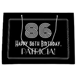 Bolsa De Regalo Grande 86º cumpleaños — Aspecto inspirado en el Art Deco 