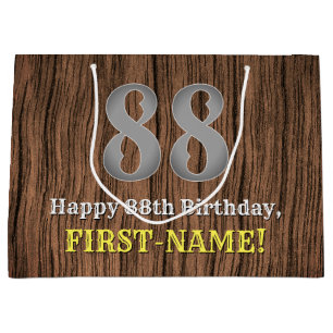 Bolsa De Regalo Grande 88.º cumpleaños: Country Western Inspired Look,