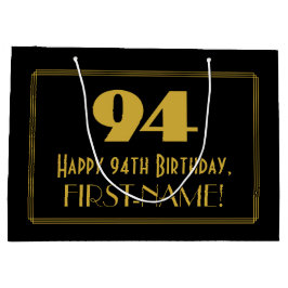 Bolsa De Regalo Grande 94º cumpleaños — Aspecto inspirado en el Art Deco 