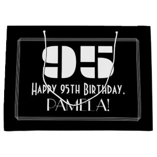 Bolsa De Regalo Grande 95º cumpleaños ~ Art Deco Inspirado Aspecto "95" +
