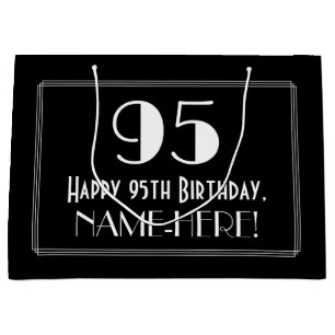 Bolsa De Regalo Grande 95º cumpleaños: Art Deco inspirado estilo "95", no