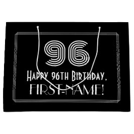 Bolsa De Regalo Grande 96º cumpleaños — Aspecto inspirado en el Art Deco 