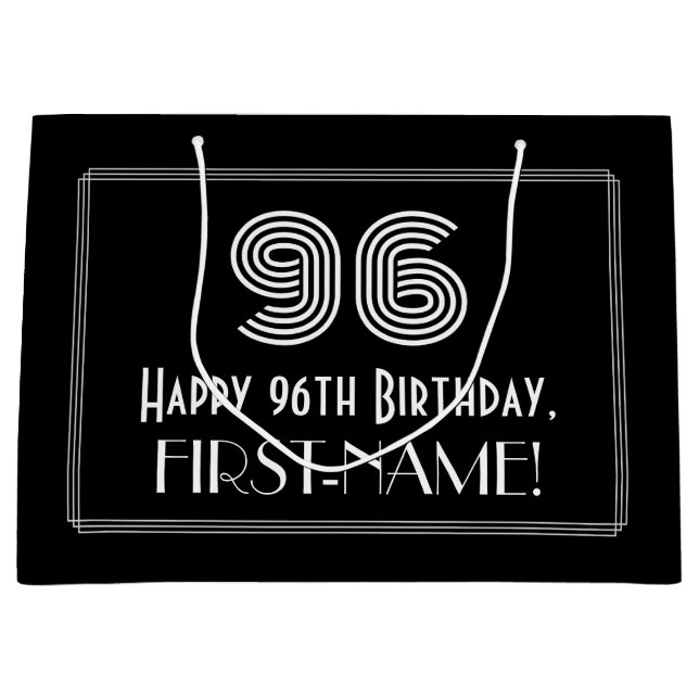 Bolsa De Regalo Grande 96º cumpleaños — Aspecto inspirado en el Art Deco  (Anverso)