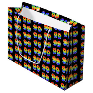 Bolsa De Regalo Grande 99º cumpleaños: Patrón 99 del evento Arcoiris dive