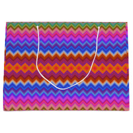 Bolsa De Regalo Grande A colorful gift bag with a zigzag pattern