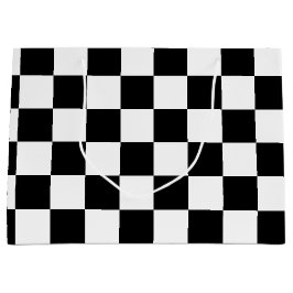 Bolsa De Regalo Grande A cuadros negro