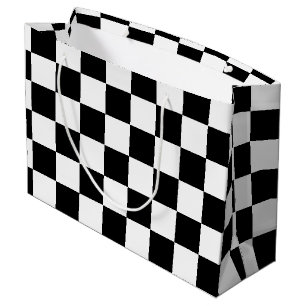 Bolsa De Regalo Grande A cuadros negro