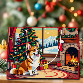 Bolsa De Regalo Grande A Cute Festive Corgi Christmas