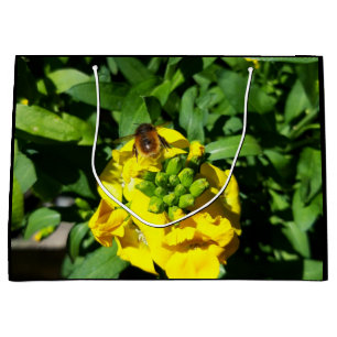 Bolsa De Regalo Grande Abeja a las flores amarillas