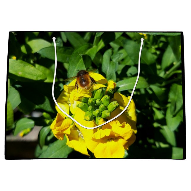 Bolsa De Regalo Grande Abeja a las flores amarillas (Anverso)
