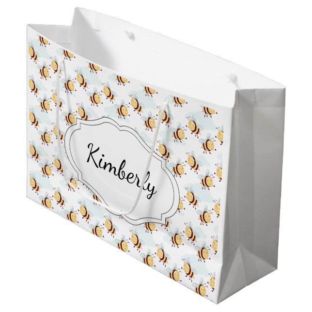 Bolsa De Regalo Grande Abeja Bumble Personalizada (Angulo Anverso)