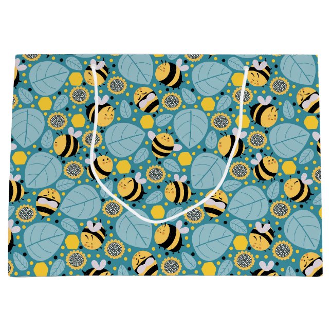 Bolsa De Regalo Grande Abeja de miel y girasoles (Anverso)