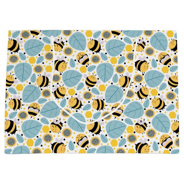 Bolsa De Regalo Grande Abeja de miel y girasoles (Anverso)