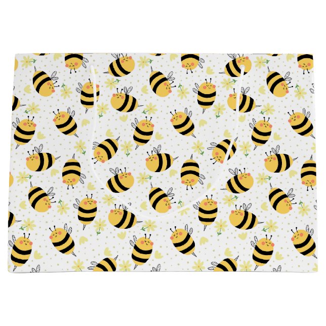 Bolsa De Regalo Grande Abeja de miel y girasoles (Anverso)