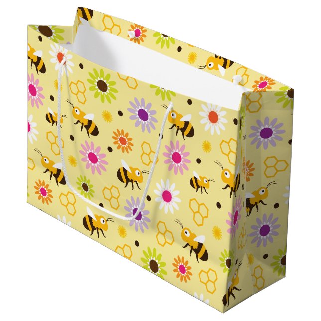 Bolsa De Regalo Grande Abeja y flores (Angulo Anverso)