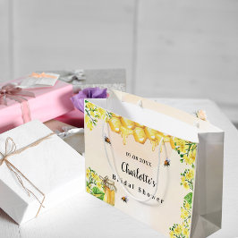 Bolsa De Regalo Grande Abejas bumble shower nupcial miel amarillo nombre 