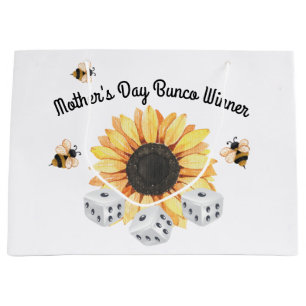 Bolsa De Regalo Grande Abejas de girasol Dados Florales Bunco