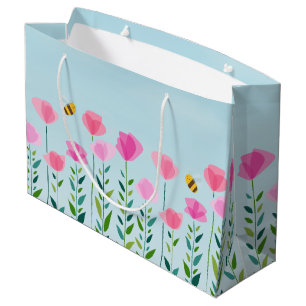 Bolsa De Regalo Grande Abejas y flores