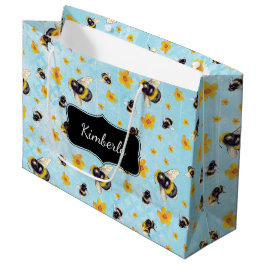 Bolsa De Regalo Grande Abejas y flores personalizadas