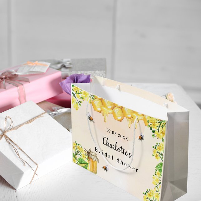 Bolsa De Regalo Grande Abejas zumbadoras de la ducha nupcial miel amarill (Subido por el creador)