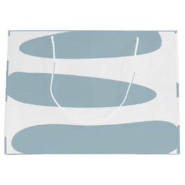 Bolsa de regalo grande abstracta azul y blanca de 