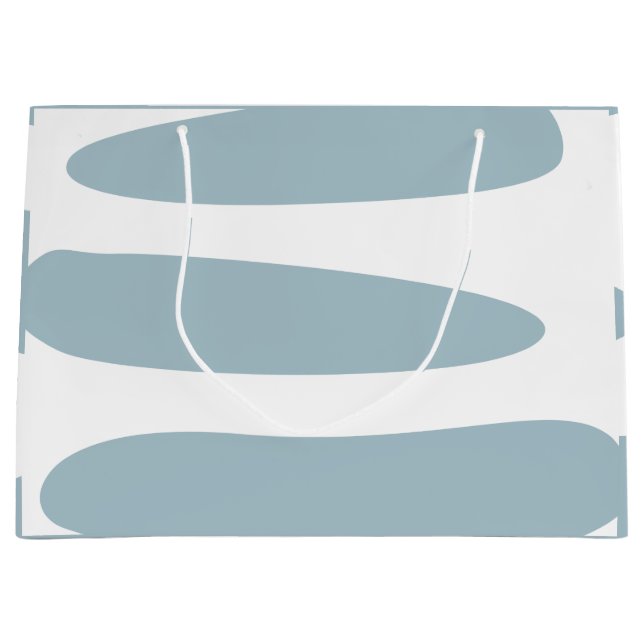 Bolsa de regalo grande abstracta azul y blanca de  (Anverso)