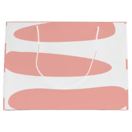 Bolsa De Regalo Grande Abstracto de melocotón y blanco