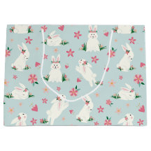 Abundancia de Pascua Curiosa Bunny Floral rosa mod