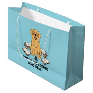 Bolsa De Regalo Grande Academic Vibes Golden Retriever Cute Book Lover
