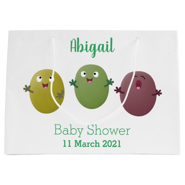 Bolsa De Regalo Grande Aceitunas alegres y lindas cantando personalizado (Anverso)